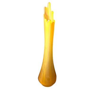 L.E. Smith Vintage Frosted Amber Glass Vase16" Tall Mid-Century Modern Art Decor